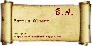 Bartus Albert névjegykártya