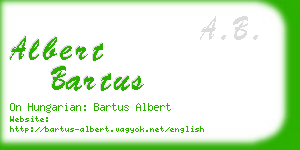 albert bartus business card